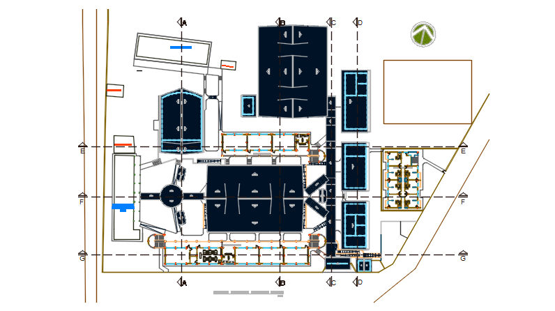 Office Commercial plan detail dwg file