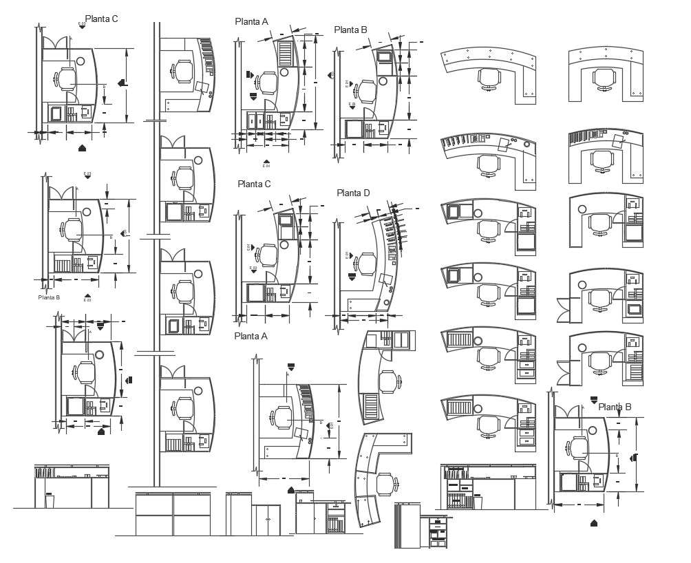 Office Workstation AutoCAD Blocks 