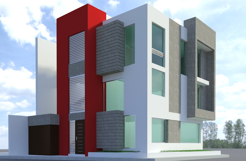 Office Building 3D View DWG File with Complete Layout and Design