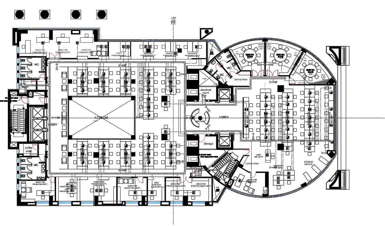 Office building architect plan CAD file download