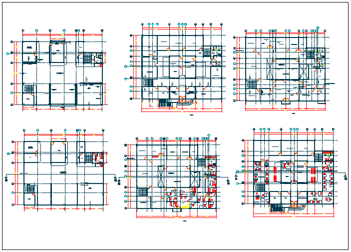 Office building floor plan detail view dwg file