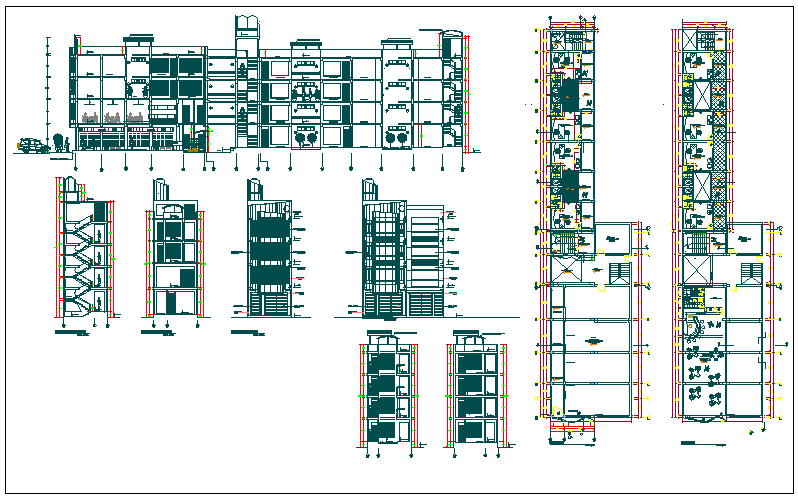 Office building floor plan detail view dwg file