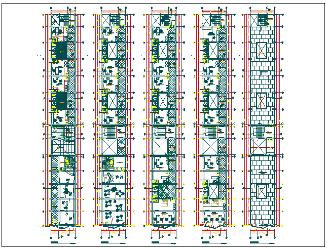 Office building floor plan detail view dwg file