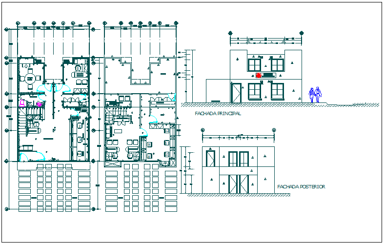 Office building floor plan detail view dwg file