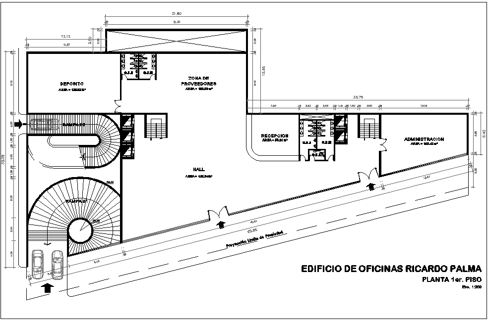 Office building floor plan view dwg file