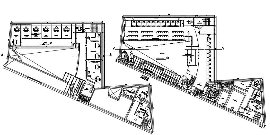 Office building plan detail dwg file