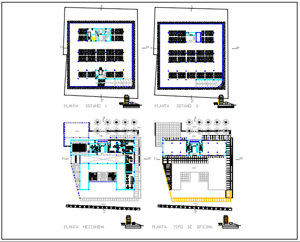 Office building plan detail dwg file