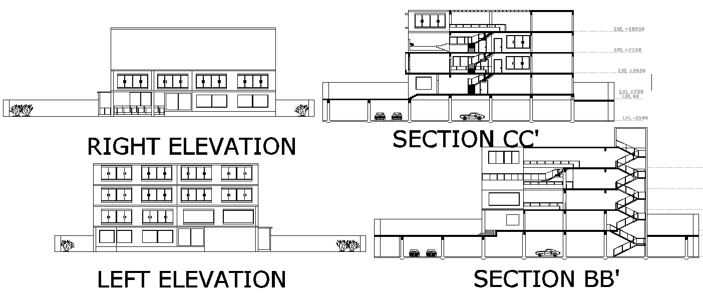 Office building plan detail dwg file