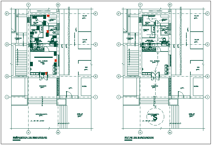 Office building plan detail view dwg file