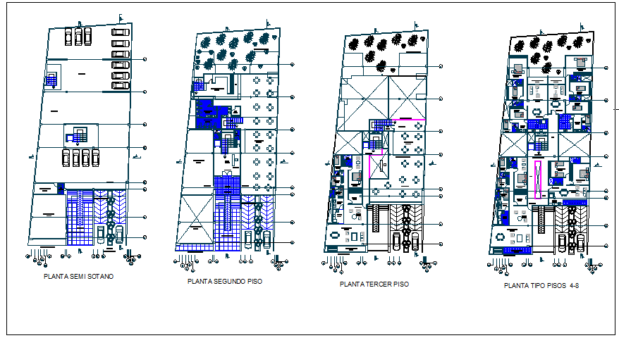 Office building plan detail view dwg fileq