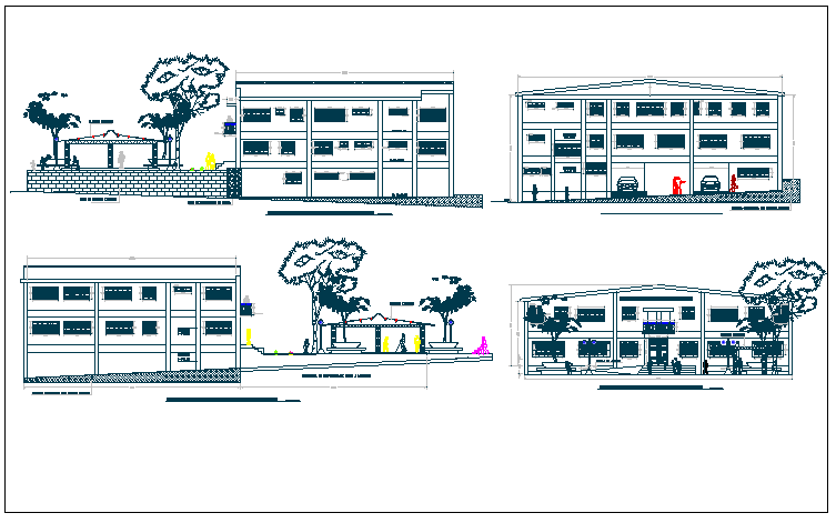Office building plan view detail dwg file