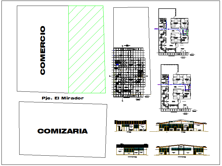 Office building plan view dwg file