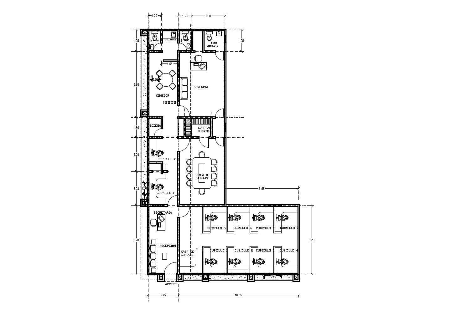 Office Layout In AutoCAD File