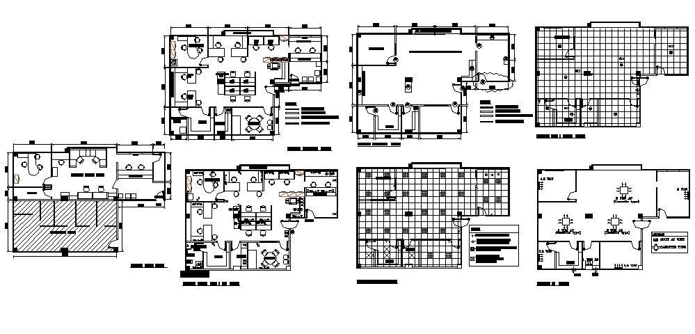 Office building with detail dimension in DWG file 