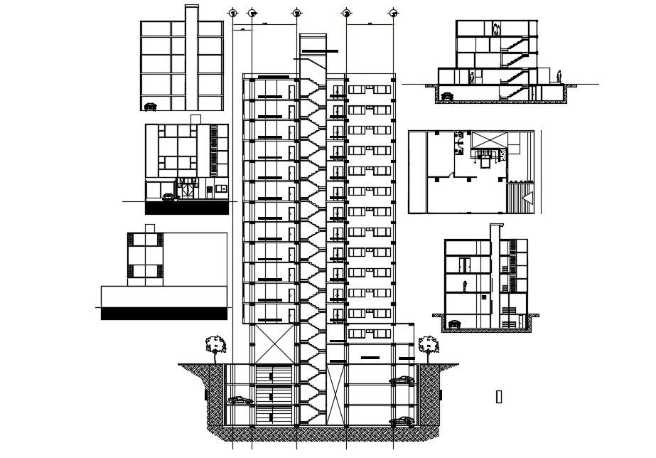 Office buildings dwg file