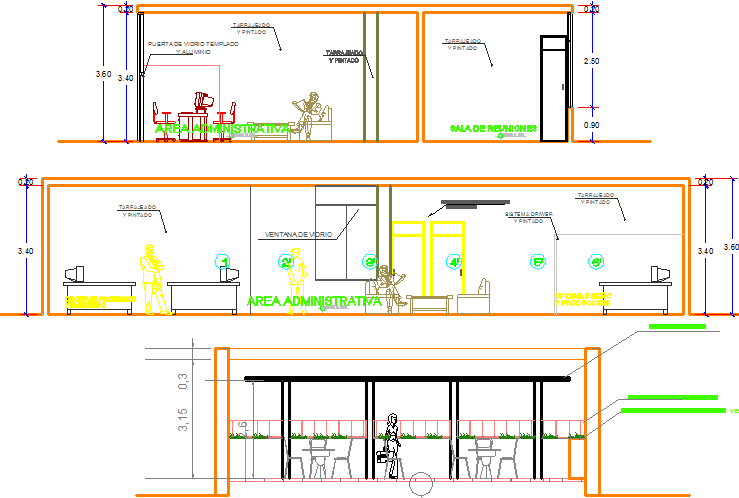Office cafeteria layout plan dwg file