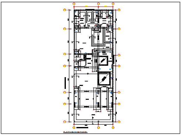 Office center line plan detail dwg file
