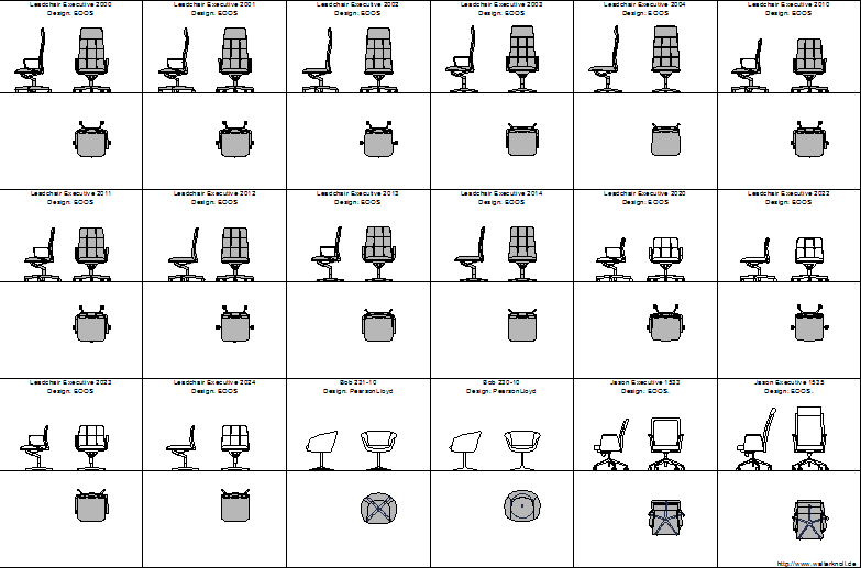 AutoCAD 3D Office Chair DWG Detail File for Design
