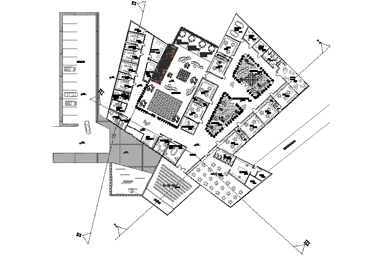 Office commercial plan detail dwg file