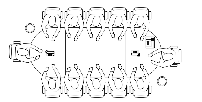 Office Conference Table Top View DWG for Layout Design