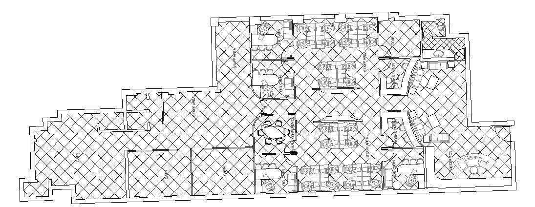 Office design with detail dimension in autocad 