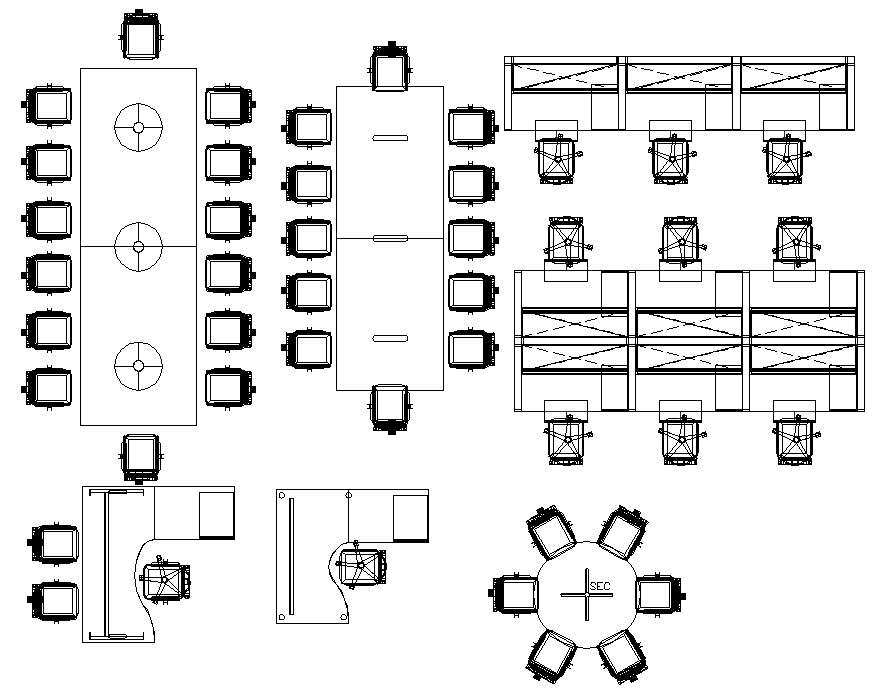 Office furniture blocks design dwg file