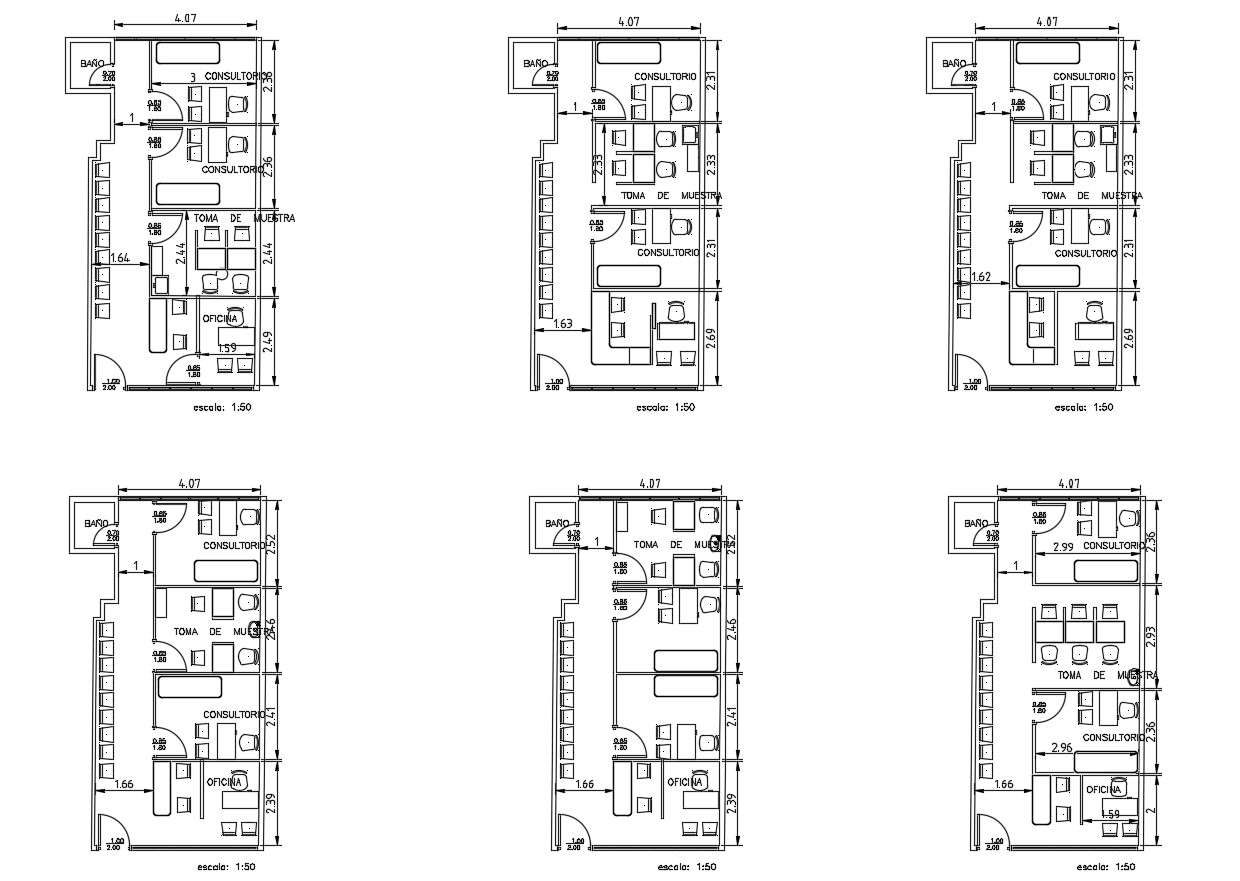 Office layout in dwg file 