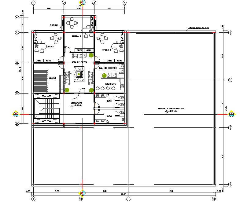 Office layout plan dwg file