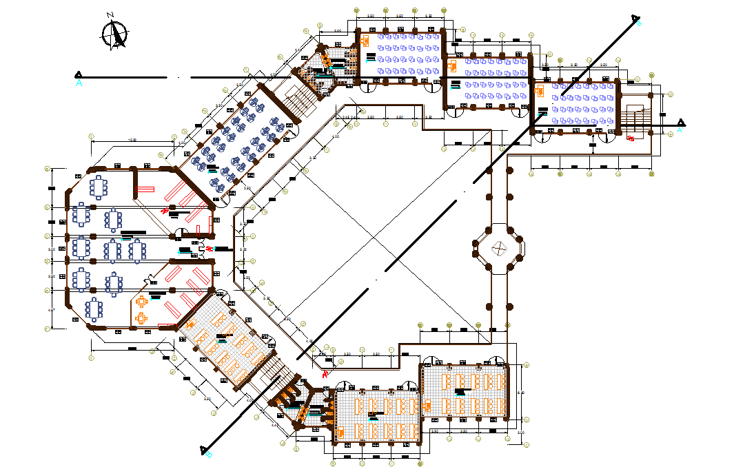 Office plan detail dwg file