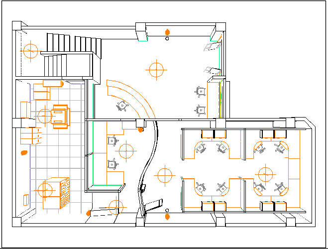 Office plan detail dwg file