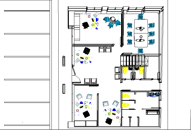 Office plan detail dwg file