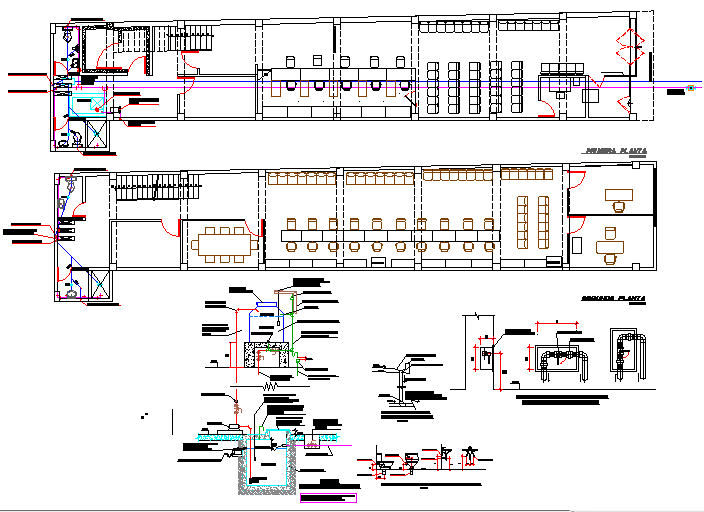 Office plan detail dwg file