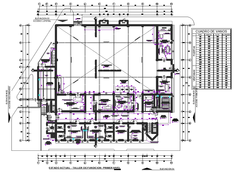 Office plan detail dwg file
