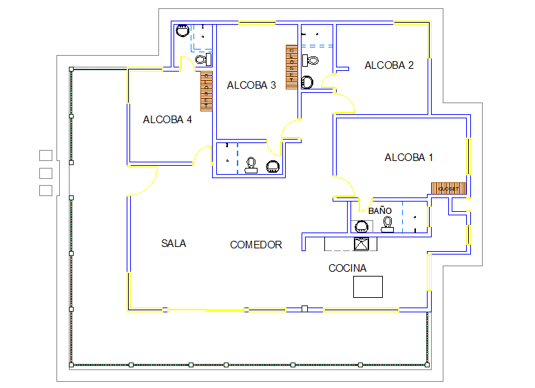 Office plan detail dwg file