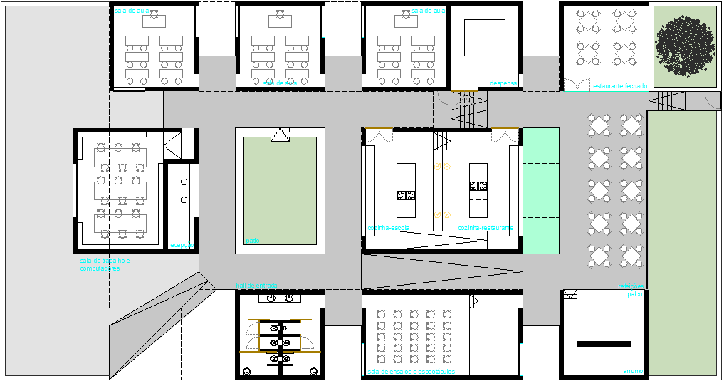 Office plan detail dwg file