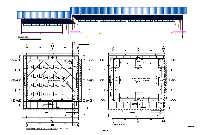Office plan detail dwg file