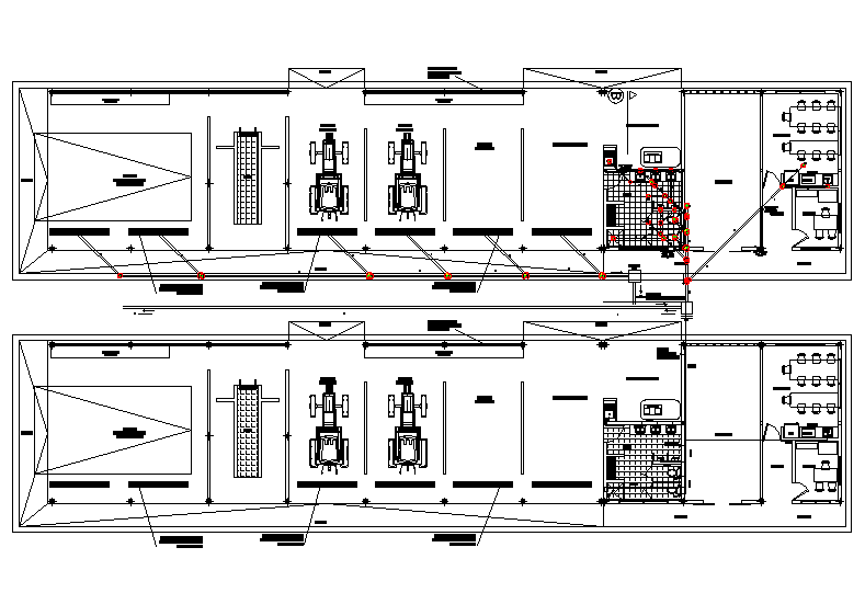 Office plan layout detail dwg file