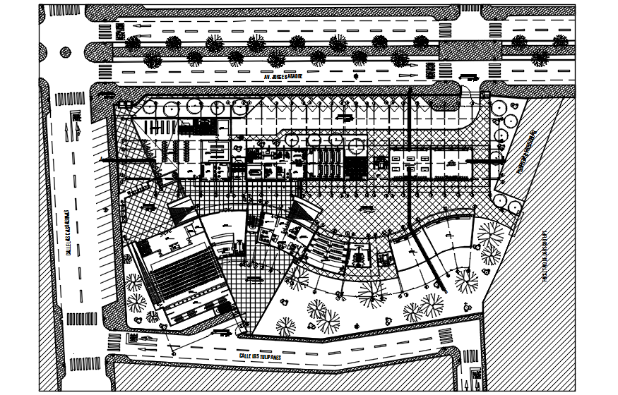 Office plan with detail dimension in AutoCAD 