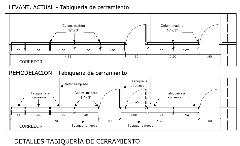 Office remodeling plan detail dwg file