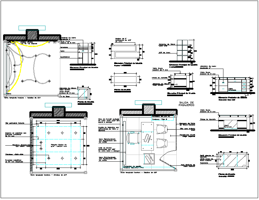 Office room plan detail dwg file