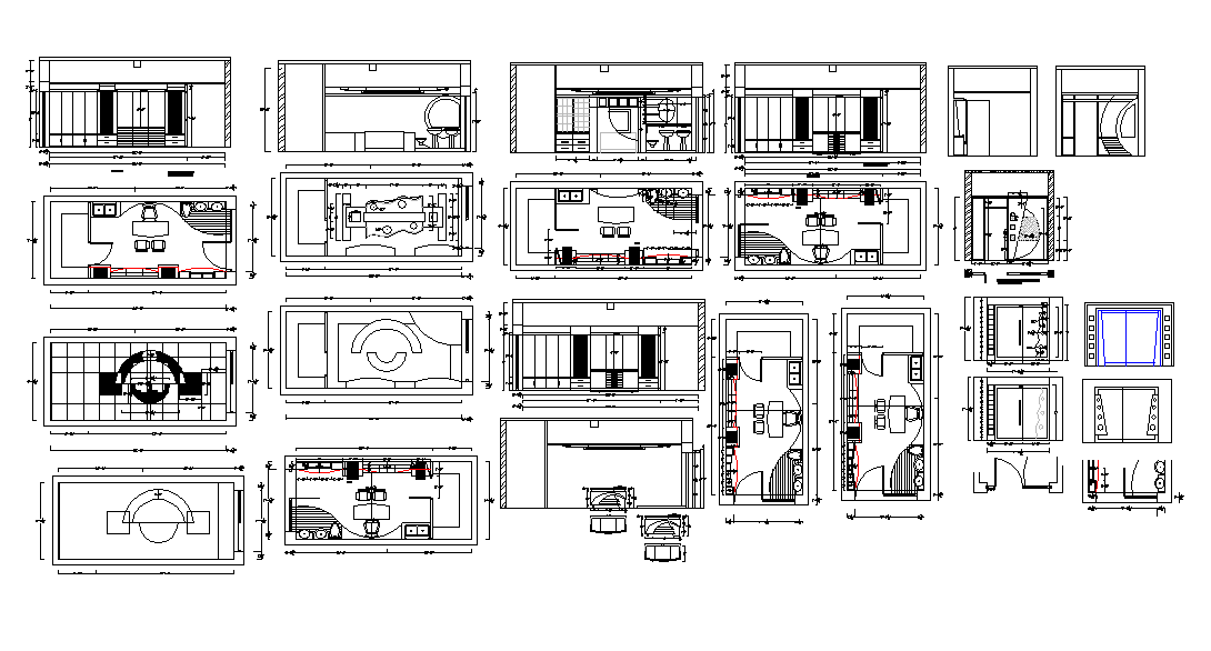 Office structure building detail 2d view autocad file