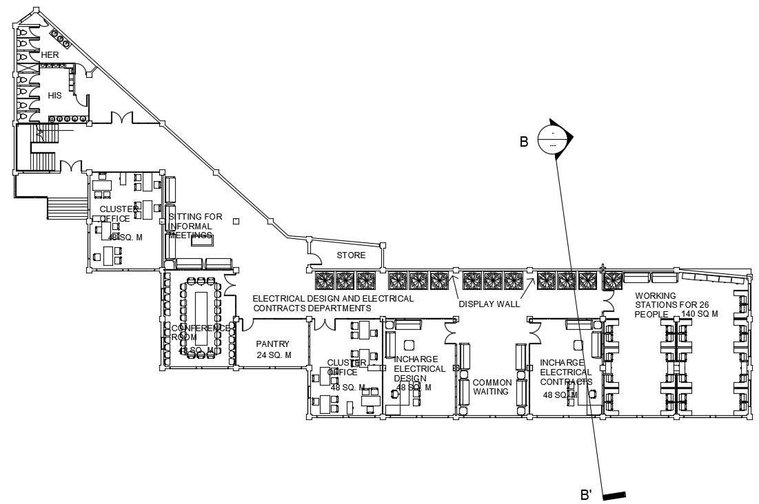 Office Floor Plan AutoCAD Drawing Download DWG File