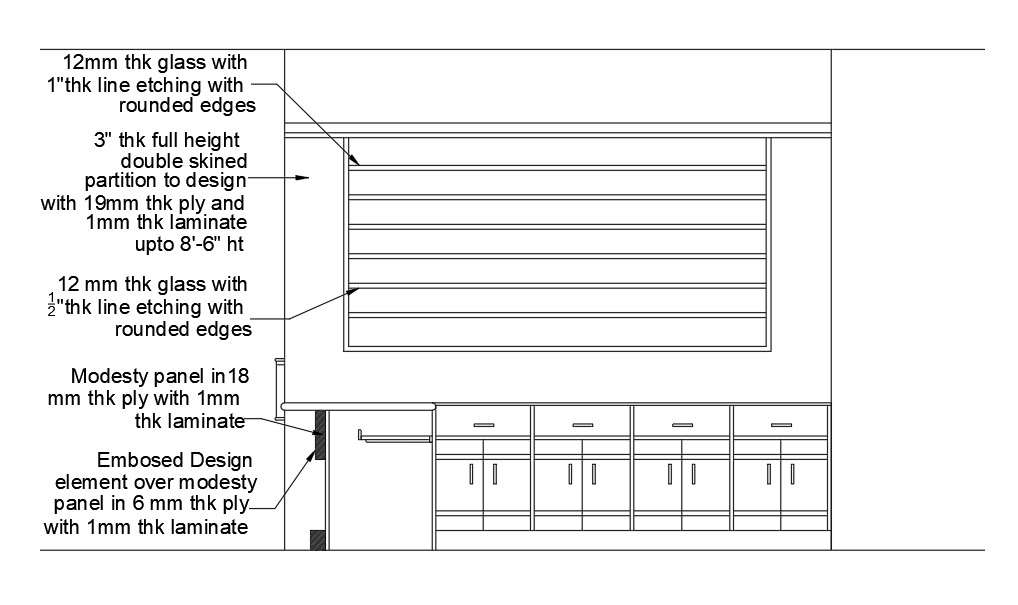 Office Furniture Sectional Elevation Drawing DWG File
