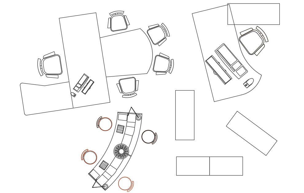 Office Furniture Work Desk CAD Blocks Top Drawing 