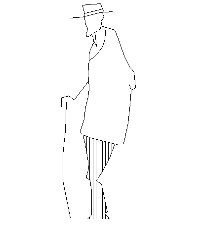 Old man design of people block dwg file