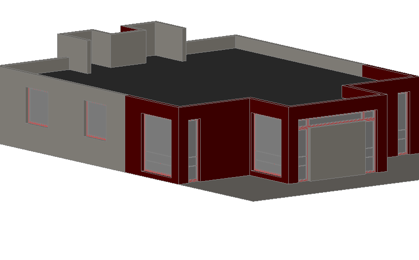 One family 3 D home plan