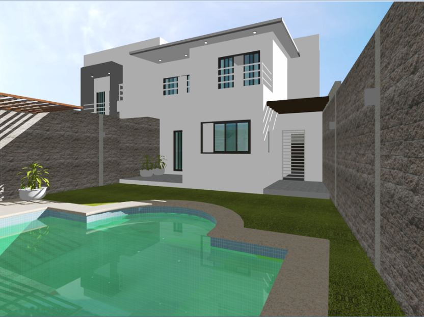 One family housing drawings and renderings in 3d
