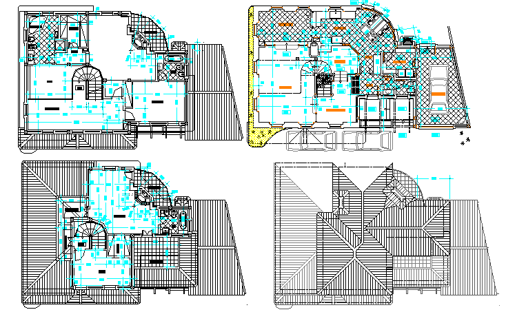One family housing floor plan layout details with interior dwg file