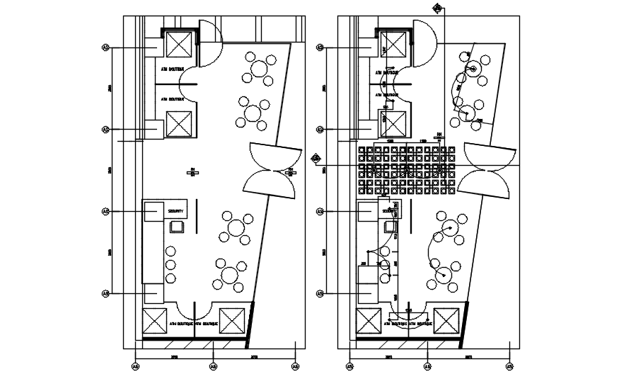 Outdoor cafe layout in dwg file