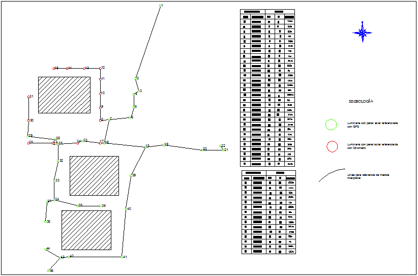 Outdoor lighting project view with its symbol dwg file